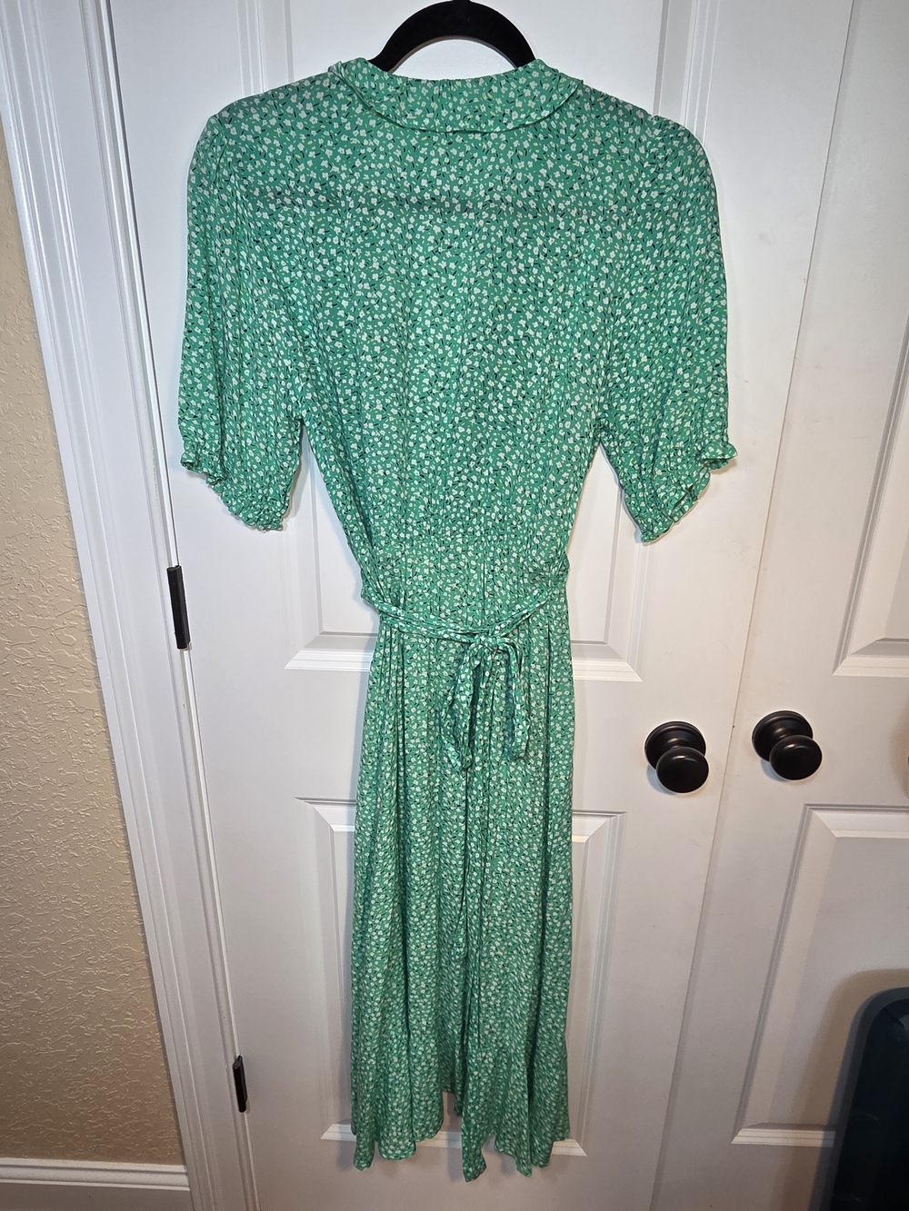 Old Navy Green Floral Ruffle Midi Wrap Dress - Picture 5 of 6